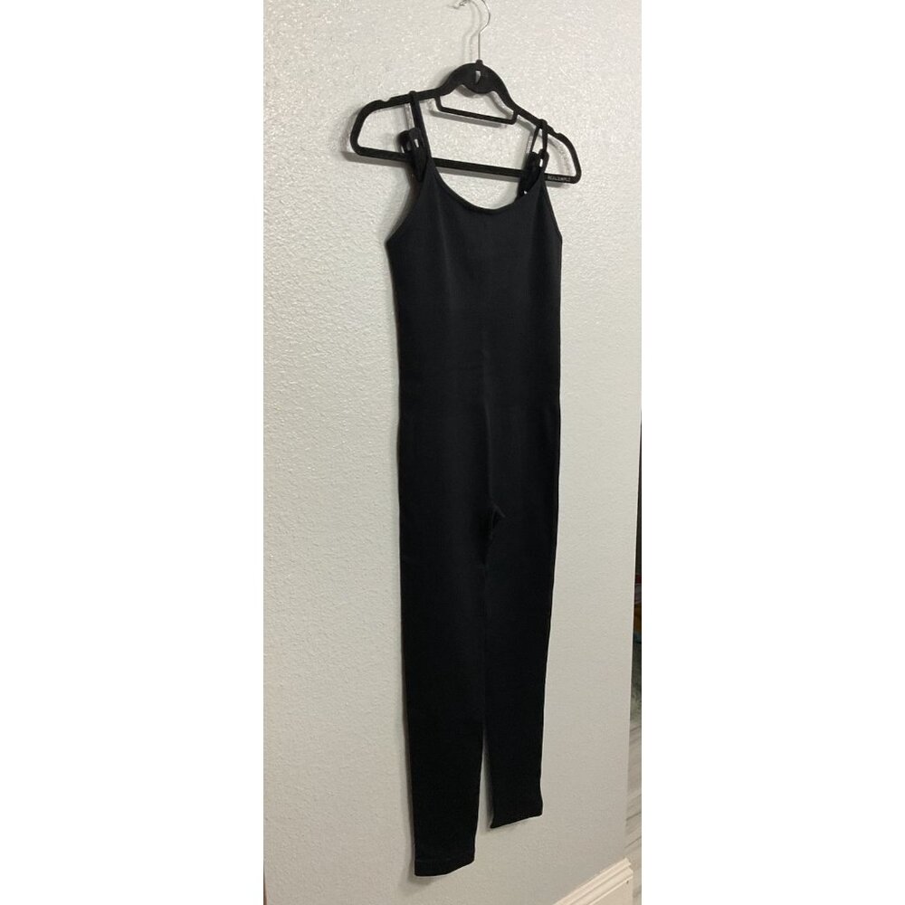 OQQ Bodysuit Size Large Bodycon Black Tank Style Top One-piece New